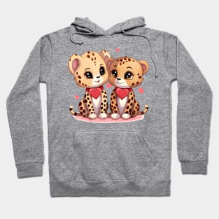 Valentine Cheetah Couple Hoodie